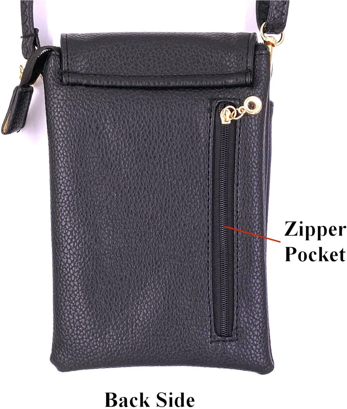 Tapp Collections Leather Small Crossbody Cell Phone Bag Wallet Purse With Adjustable Strap - Brown Matte