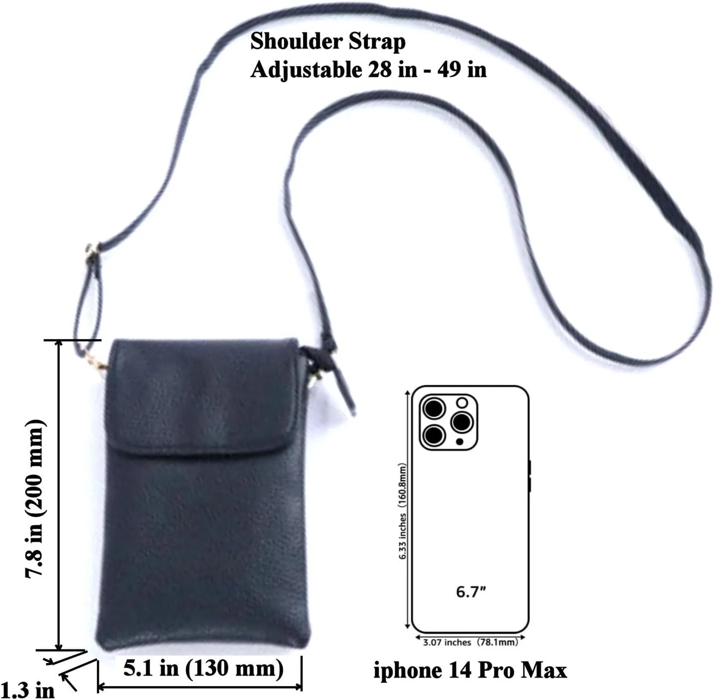 Tapp Collections Leather Small Crossbody Cell Phone Bag Wallet Purse With Adjustable Strap - Brown Matte