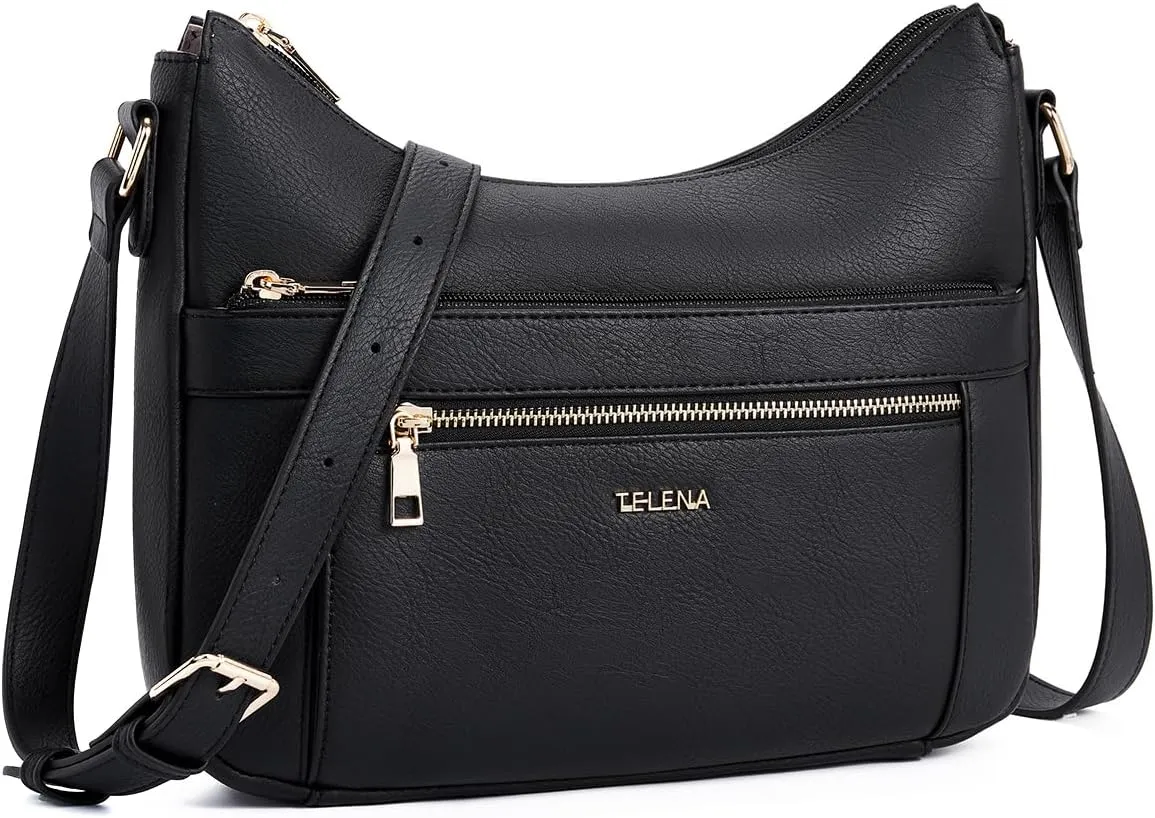 Telena Crossbody Bags for Women Trendy Vegan Leather Purse Shoulder Bag Hobo Bucket Large Capacity