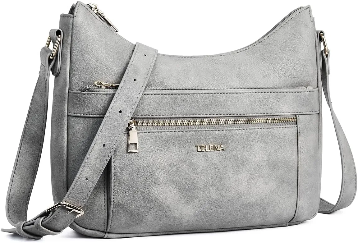 Telena Crossbody Bags for Women Trendy Vegan Leather Purse Shoulder Bag Hobo Bucket Large Capacity