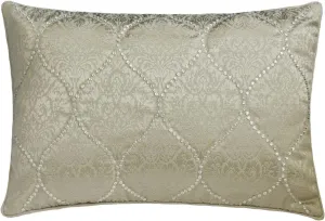 The HomeCentric Decorative Grey Pack of 2,12"x24" (30x60 cm) Lumbar Pillow Cover, Jacquard Crystal Embroidery & Victorian Oblong Pillow, Damask Pattern Modern Style - Aabharana