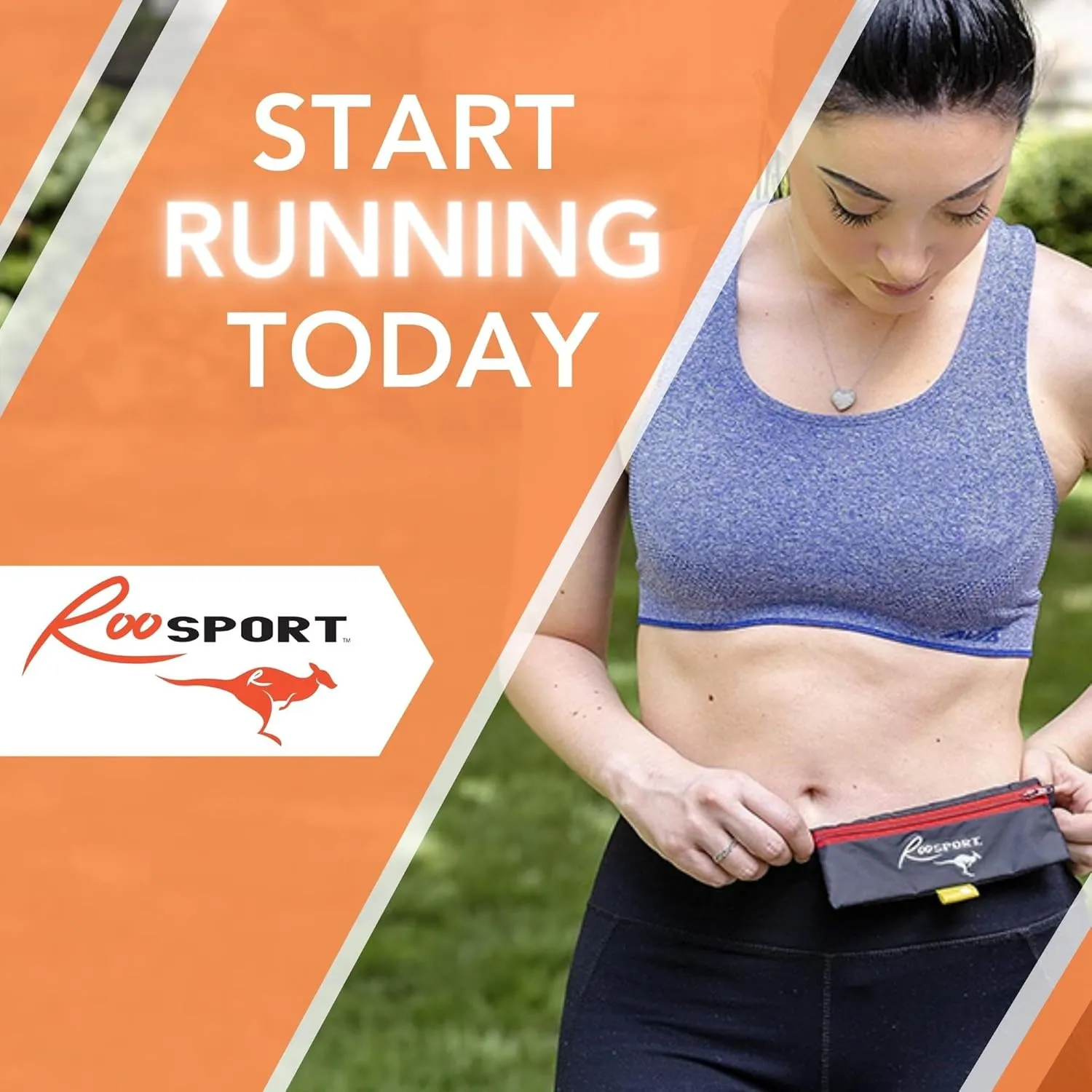 The RooSport Magnetic Running Pouch - Magnetic Pocket to Hold Cell Phone, Wallet, Earphones - Securely Carry Essentials While Running - Magnetic Closure for Convenience
