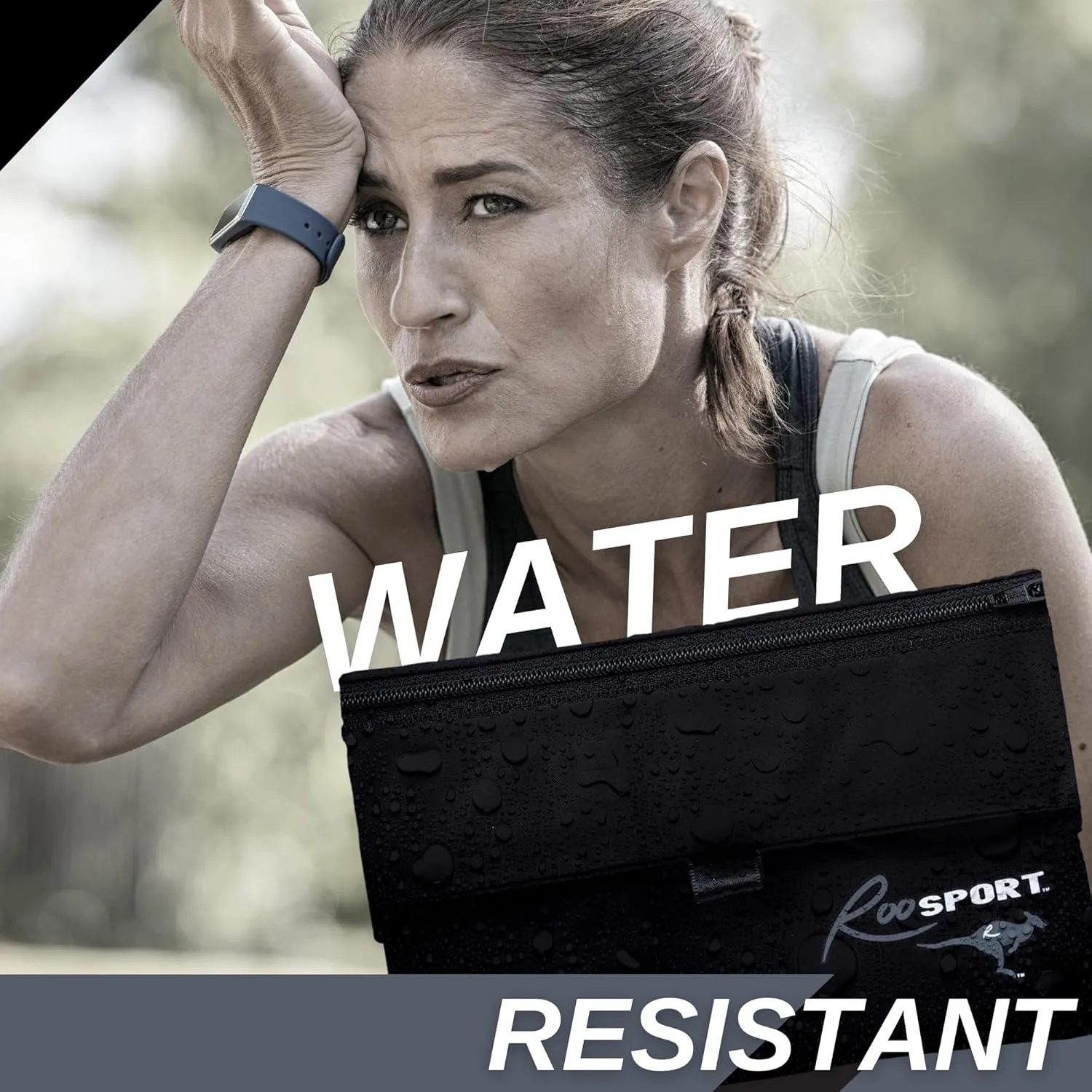 The RooSport Magnetic Running Pouch - Magnetic Pocket to Hold Cell Phone, Wallet, Earphones - Securely Carry Essentials While Running - Magnetic Closure for Convenience