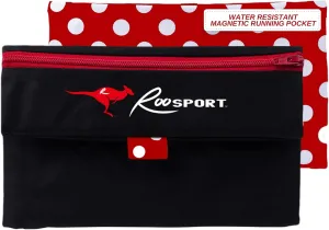 The RooSport Magnetic Running Pouch - Magnetic Pocket to Hold Cell Phone, Wallet, Earphones - Securely Carry Essentials While Running - Magnetic Closure for Convenience