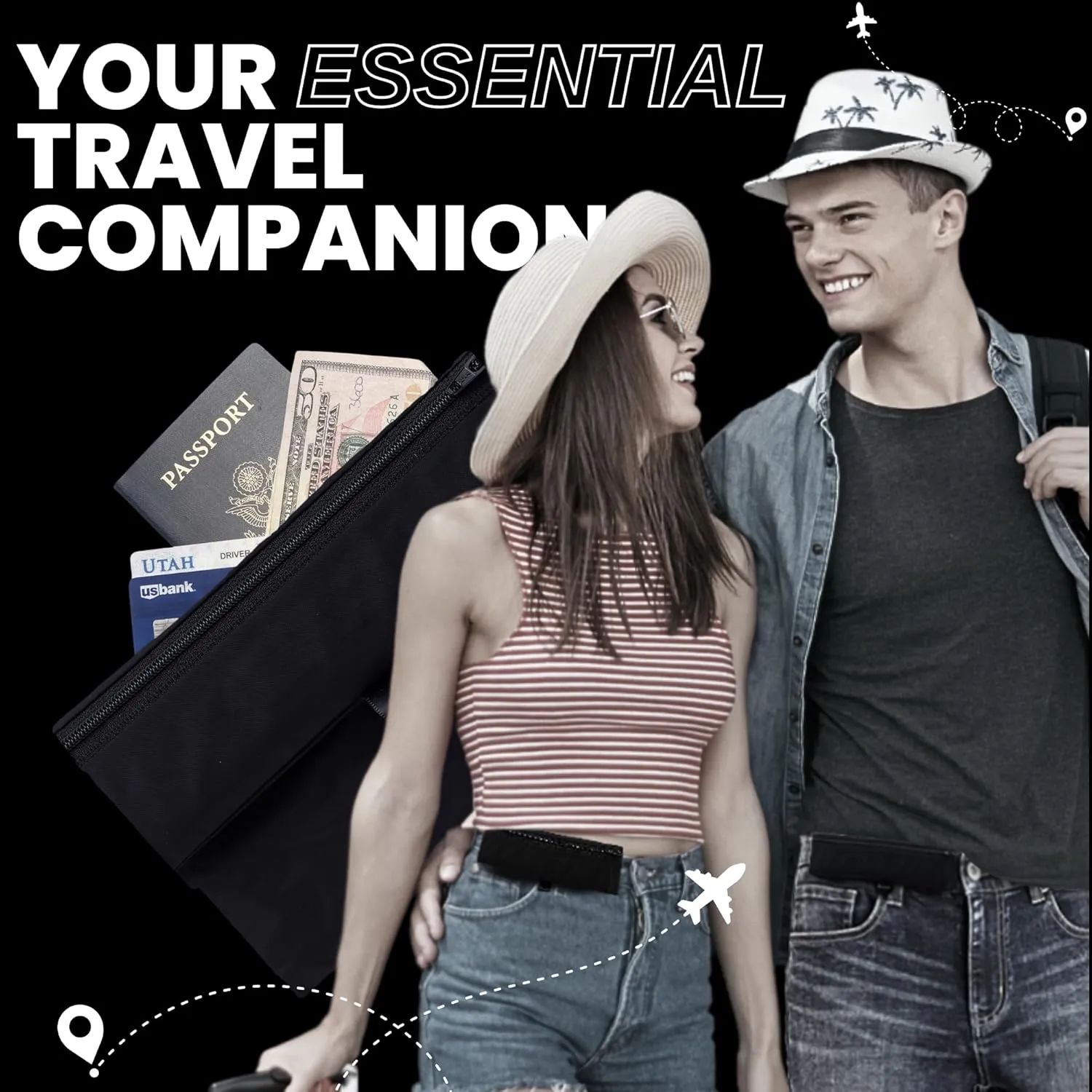 The RooSport Magnetic Running Pouch - Magnetic Pocket to Hold Cell Phone, Wallet, Earphones - Securely Carry Essentials While Running - Magnetic Closure for Convenience