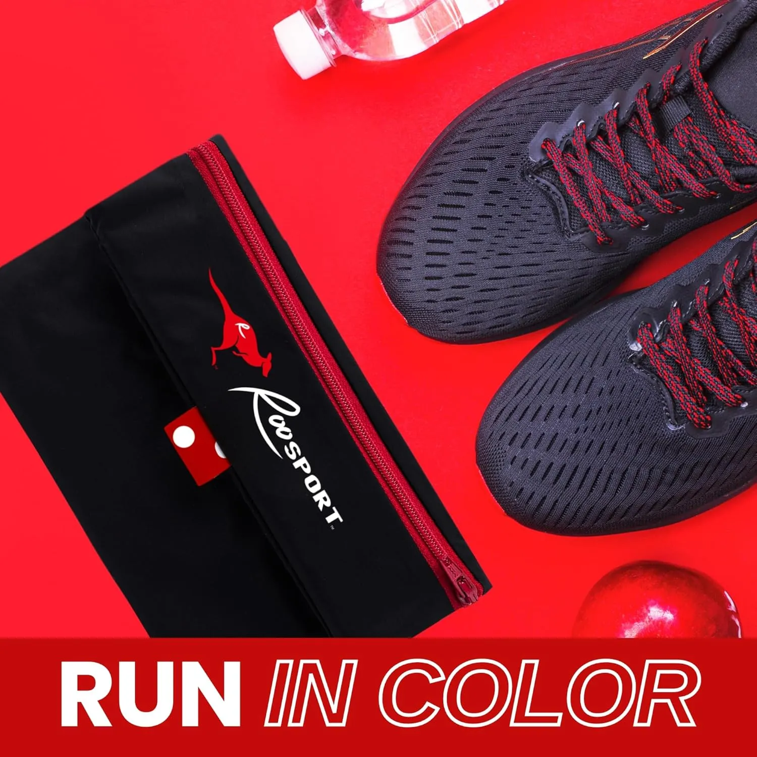 The RooSport Magnetic Running Pouch - Magnetic Pocket to Hold Cell Phone, Wallet, Earphones - Securely Carry Essentials While Running - Magnetic Closure for Convenience