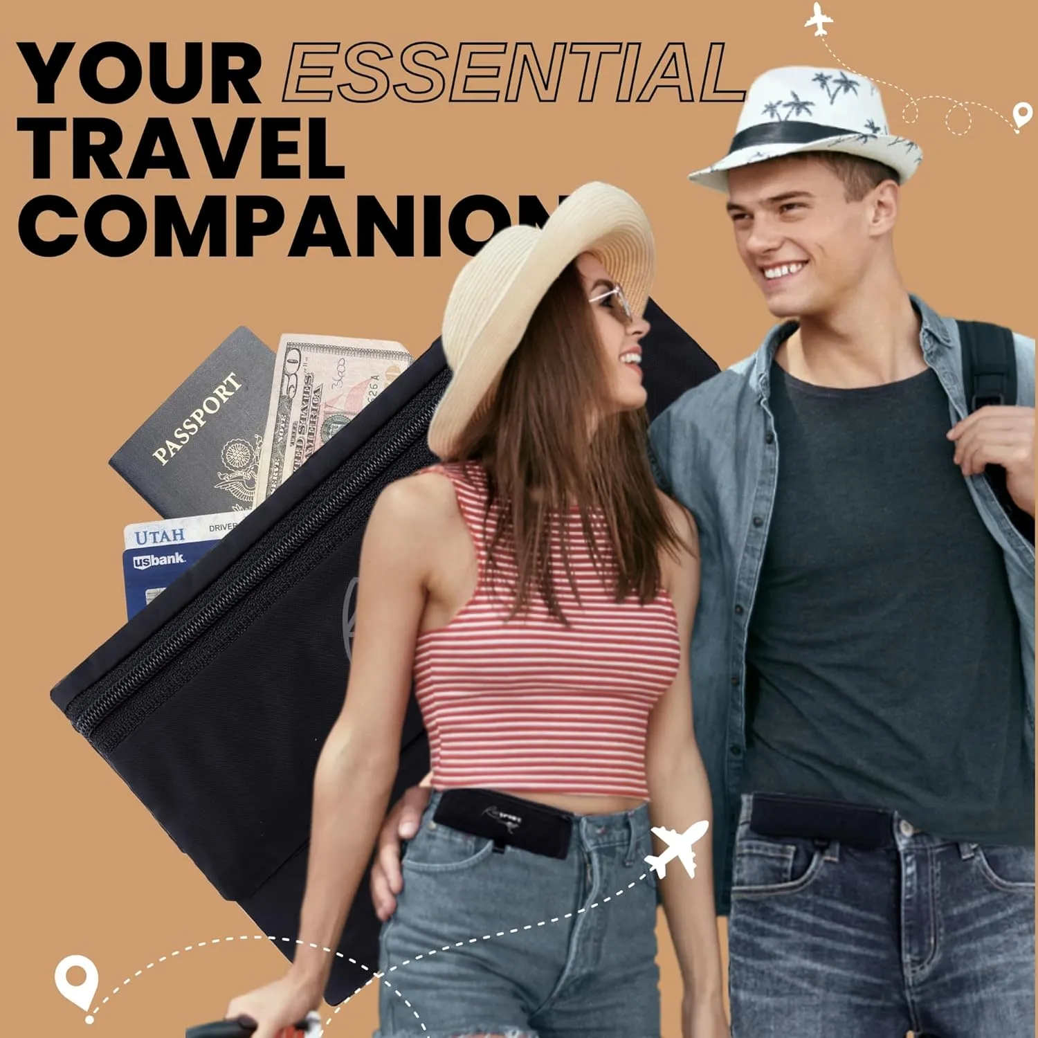 The RooSport Magnetic Running Pouch - Magnetic Pocket to Hold Cell Phone, Wallet, Earphones - Securely Carry Essentials While Running - Magnetic Closure for Convenience