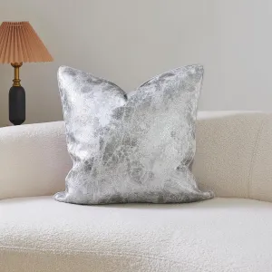 THE-TINOART Glitter Silver Gray Throw Pillow Covers 18x18inch Square Couch Sofa Decorative Pillow Cover Jacquard Cushion Covers 1Piece