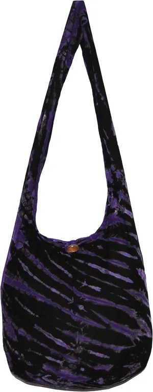 TIE DYE Bohemian Hipster Hobo Boho Hippie Crossbody Bag Purse Black Tone 39"