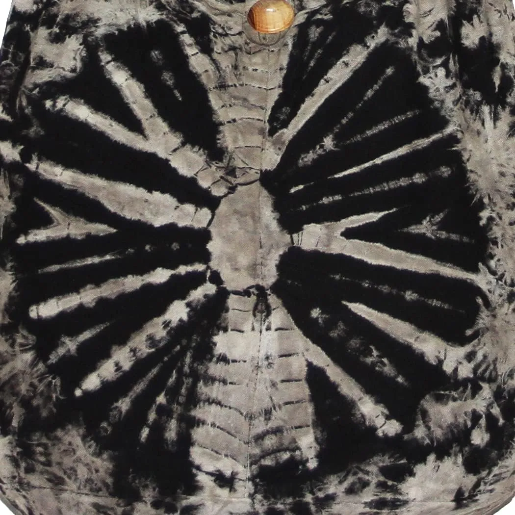 TIE DYE Bohemian Hipster Hobo Boho Hippie Crossbody Bag Purse Black Tone 39"