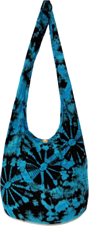 TIE DYE Bohemian Hipster Hobo Boho Hippie Crossbody Bag Purse Black Tone 39"