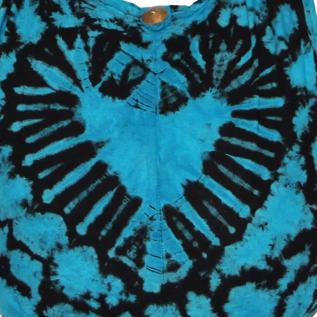 TIE DYE Bohemian Hipster Hobo Boho Hippie Crossbody Bag Purse Black Tone 39"