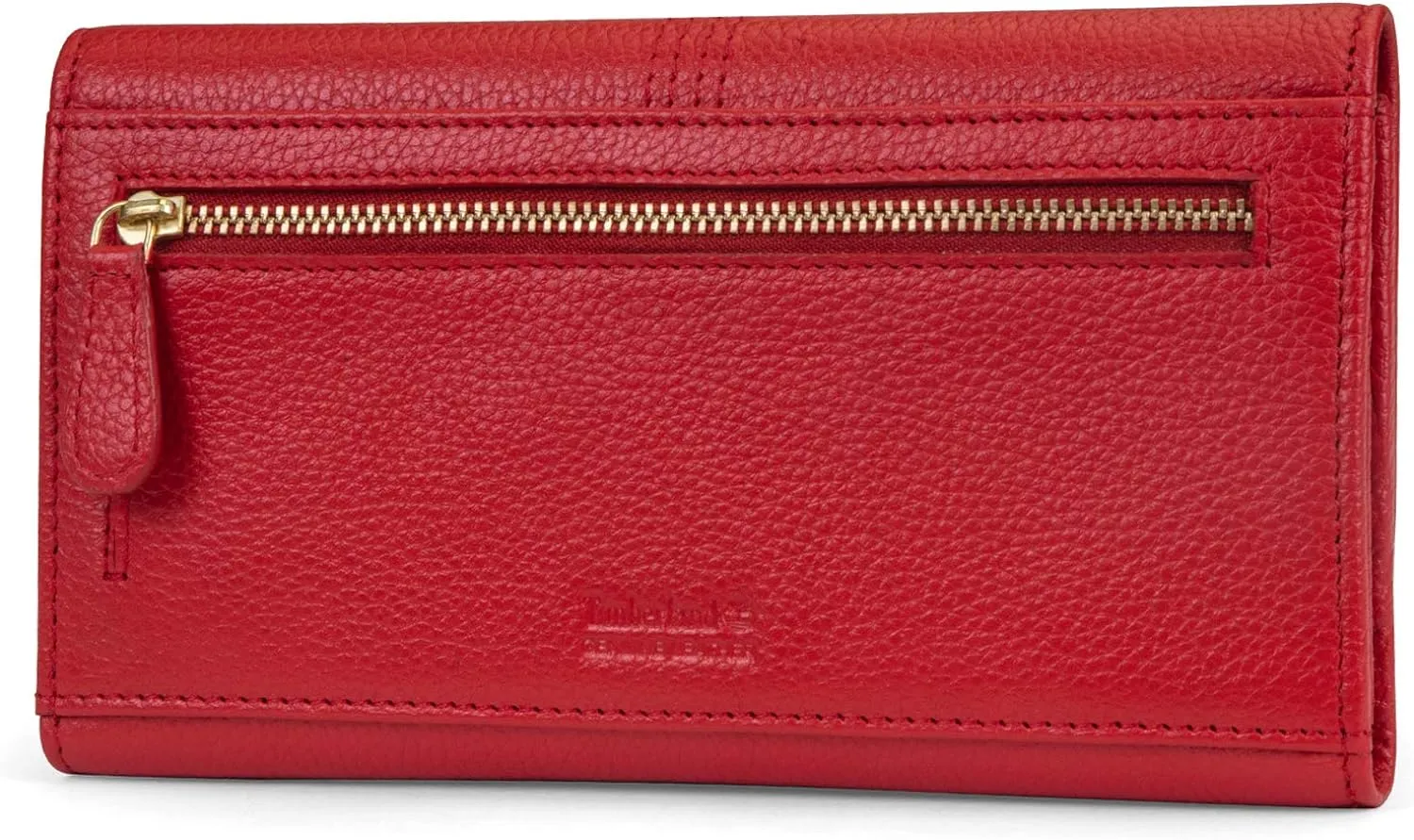 Timberland Leather RFID Flap Wallet Clutch Organizer, Cherry (Pebble)
