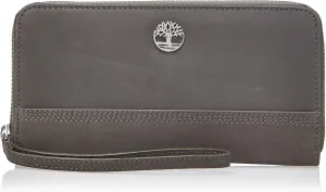 Timberland Women's Leather RFID Zip Around Wallet Clutch with Wristlet Strap