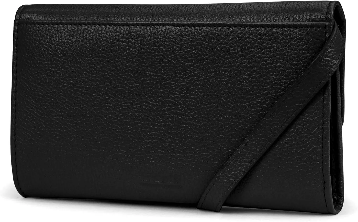 Timberland Women's Rfid Leather Crossbody Wallet Phone Bag With Detachable Crossbody Strap, Black (Pebble), One Size