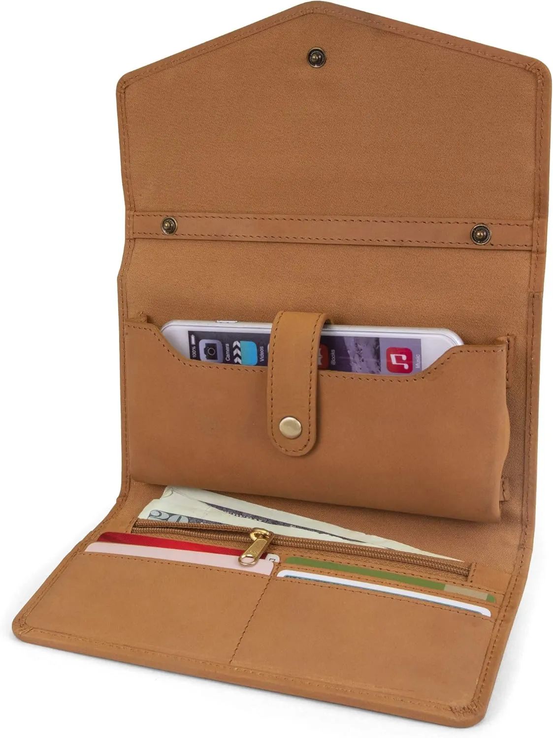 Timberland Women's Rfid Leather Crossbody Wallet Phone Bag With Detachable Crossbody Strap, Wheat (Nubuck), One Size