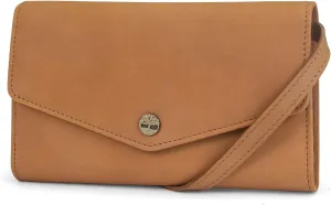 Timberland Women's Rfid Leather Crossbody Wallet Phone Bag With Detachable Crossbody Strap, Wheat (Nubuck), One Size