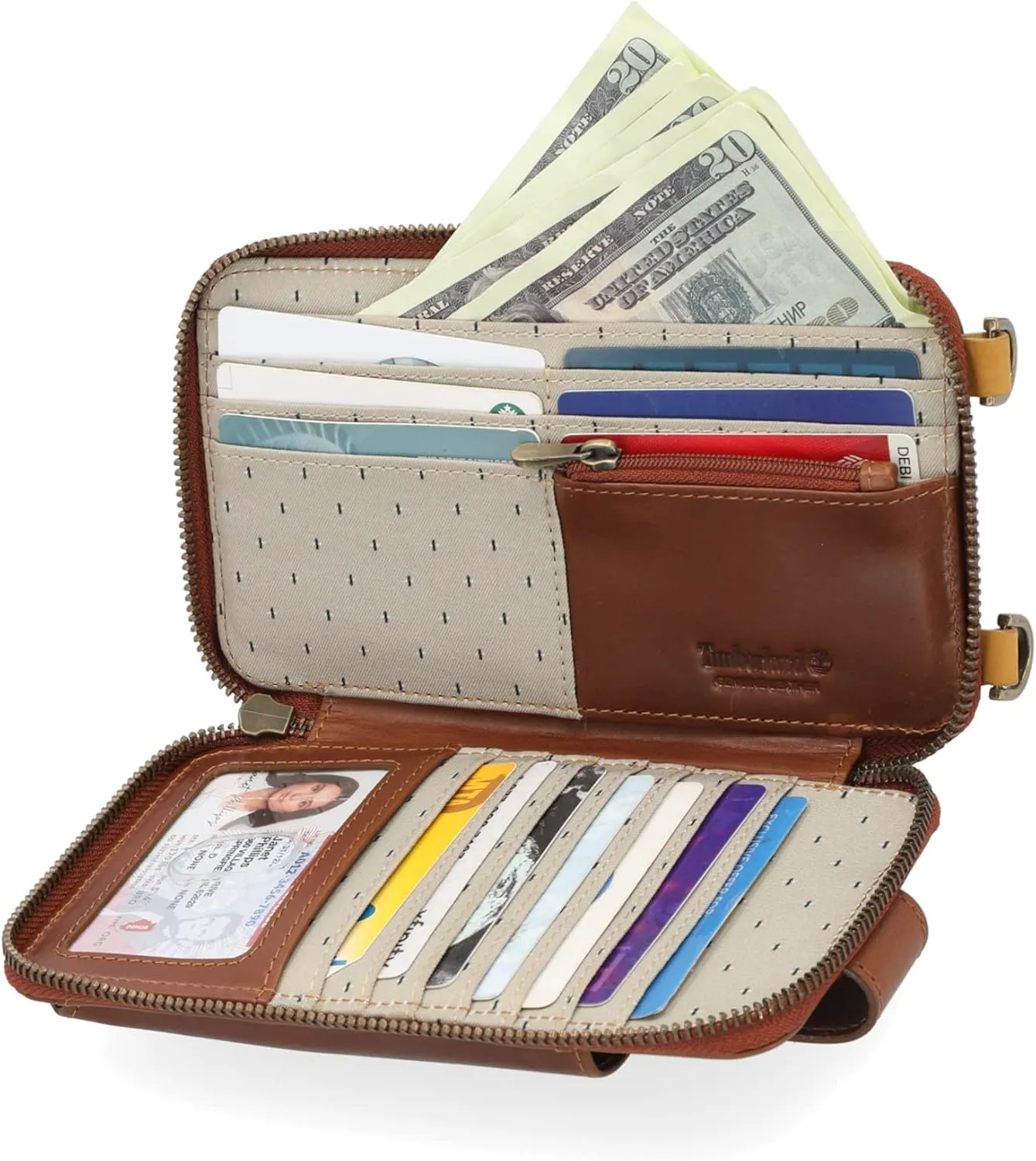 Timberland Women's RFID Leather Phone Crossbody Wallet Bag