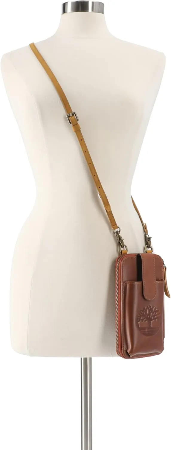 Timberland Women's RFID Leather Phone Crossbody Wallet Bag