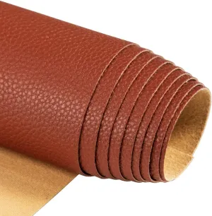 TORRAMI Soft Synthetic PU Fabric Material Faux Leather Sheets 2 Yards 54" x 72", 0.95mm Thick for Upholstery, DIY Crafts, Pebbled Pattern Brown
