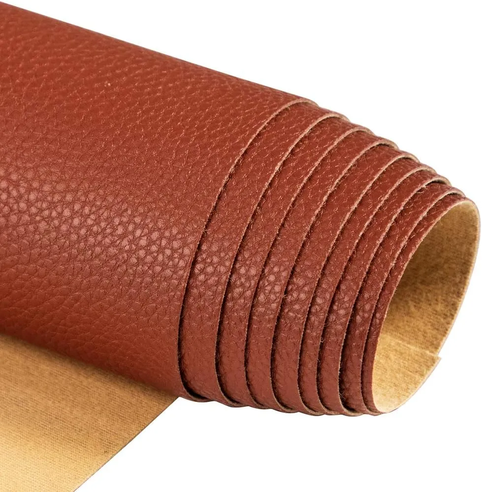 TORRAMI Soft Synthetic PU Fabric Material Faux Leather Sheets 2 Yards 54" x 72", 0.95mm Thick for Upholstery, DIY Crafts, Pebbled Pattern Brown