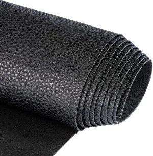 TORRAMI Soft Synthetic PU Fabric Material Faux Leather Sheets 54" x 23", 0.95mm Thick for Upholstery, DIY Crafts, Pebbled Pattern Black
