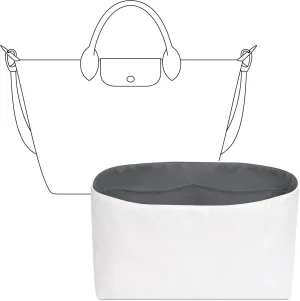 Tote Bag Organizer Insert for Le Pliage Energy S Handbag, Custom Fit Inside Premium Slate Gray Lightweight WaterResistant Purse Insert with Cup Holder Accessories