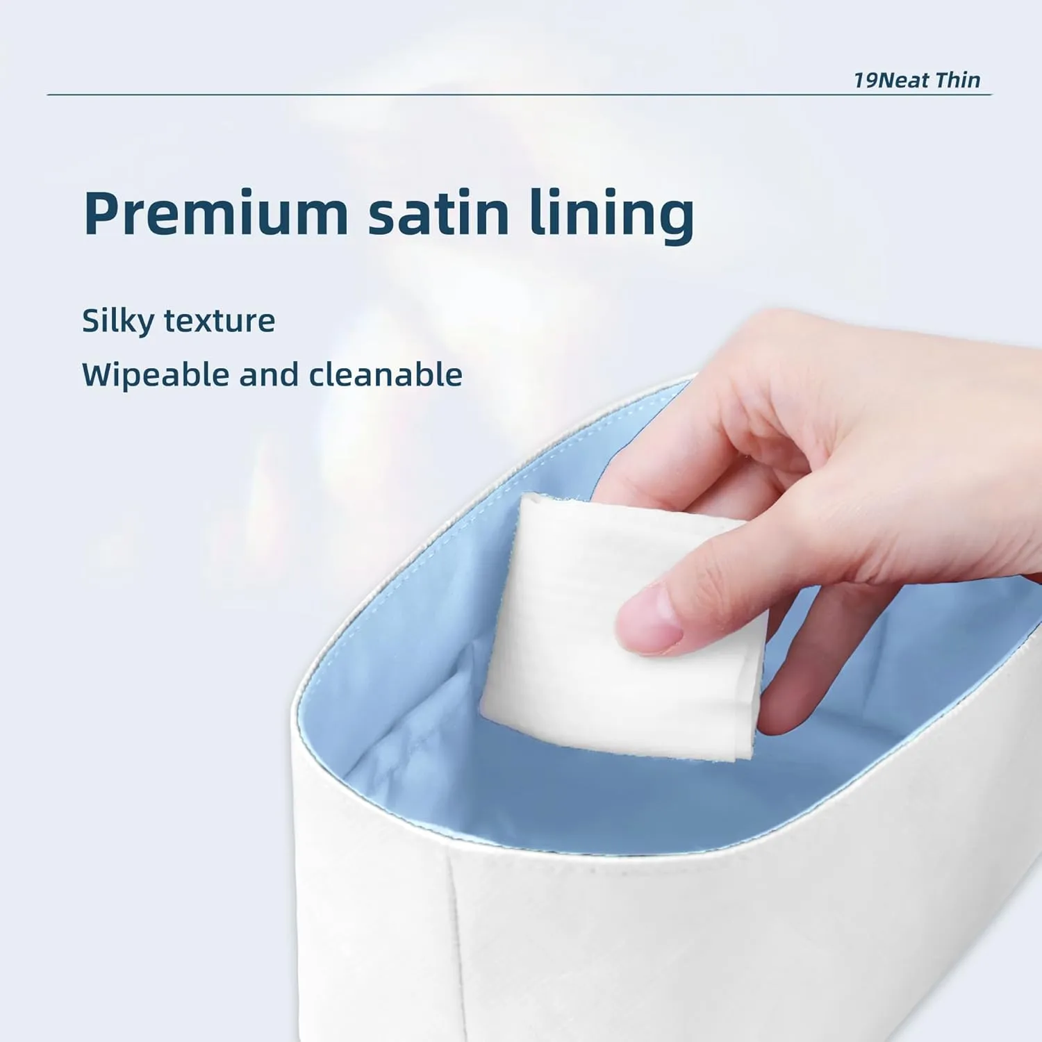 Tote Bag Organizer Insert, Lightweight Insert Compatible with M.arc Jacobs Medium Tote, Waterproof Dupontpaper Surface and Silky Satin Lining(MJ Midum, Celeste)