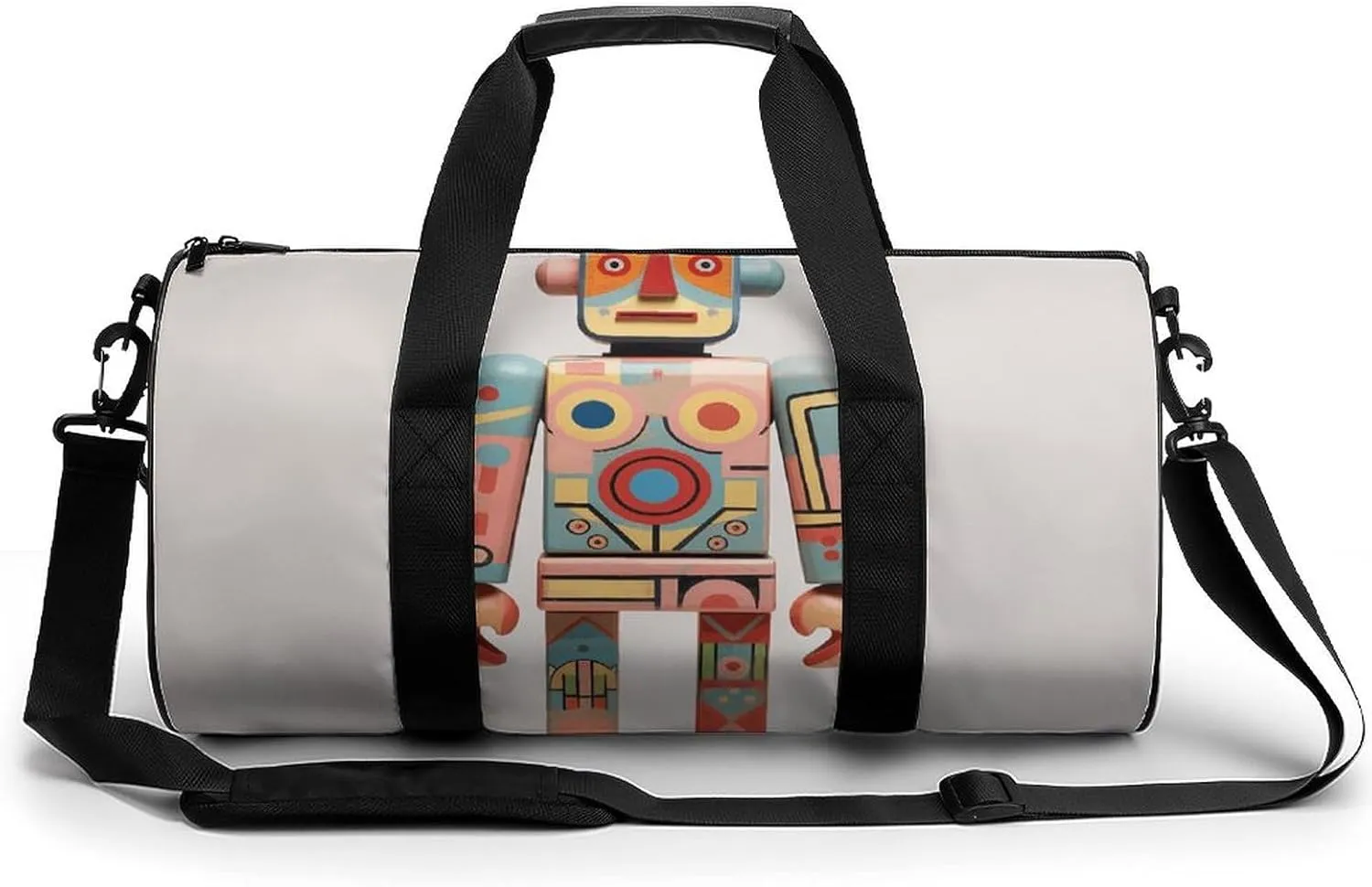Travel Duffel Bag for Men And Women,Wooden Figures Waterproof Sports Fitness Bag Portable Travel Duffel Bag
