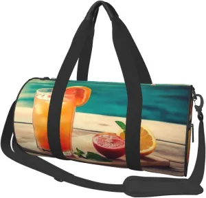 Travel Duffle Bag Weekender Bags for Men Women with Shoe Compartment Large Capacity Weekender Overnight Bag Juice On The Wooden Board Carry On Tote Bags Sport Gym Bag for Travel Yoga, Black, One Size