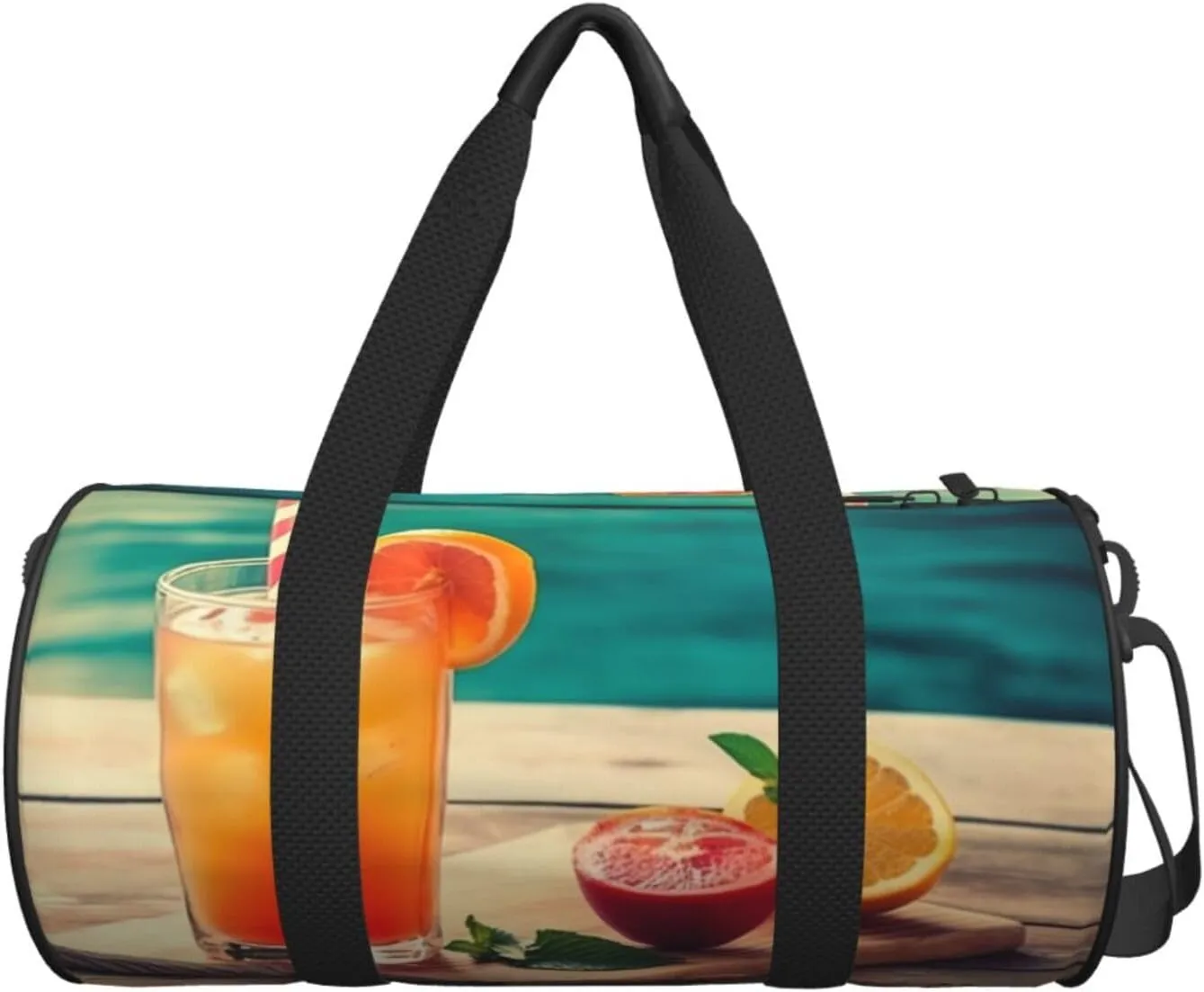 Travel Duffle Bag Weekender Bags For Men Women With Shoe Compartment Large Capacity Weekender Overnight Bag Juice On The Wooden Board Carry On Tote Bags Sport Gym Bag For Travel Yoga