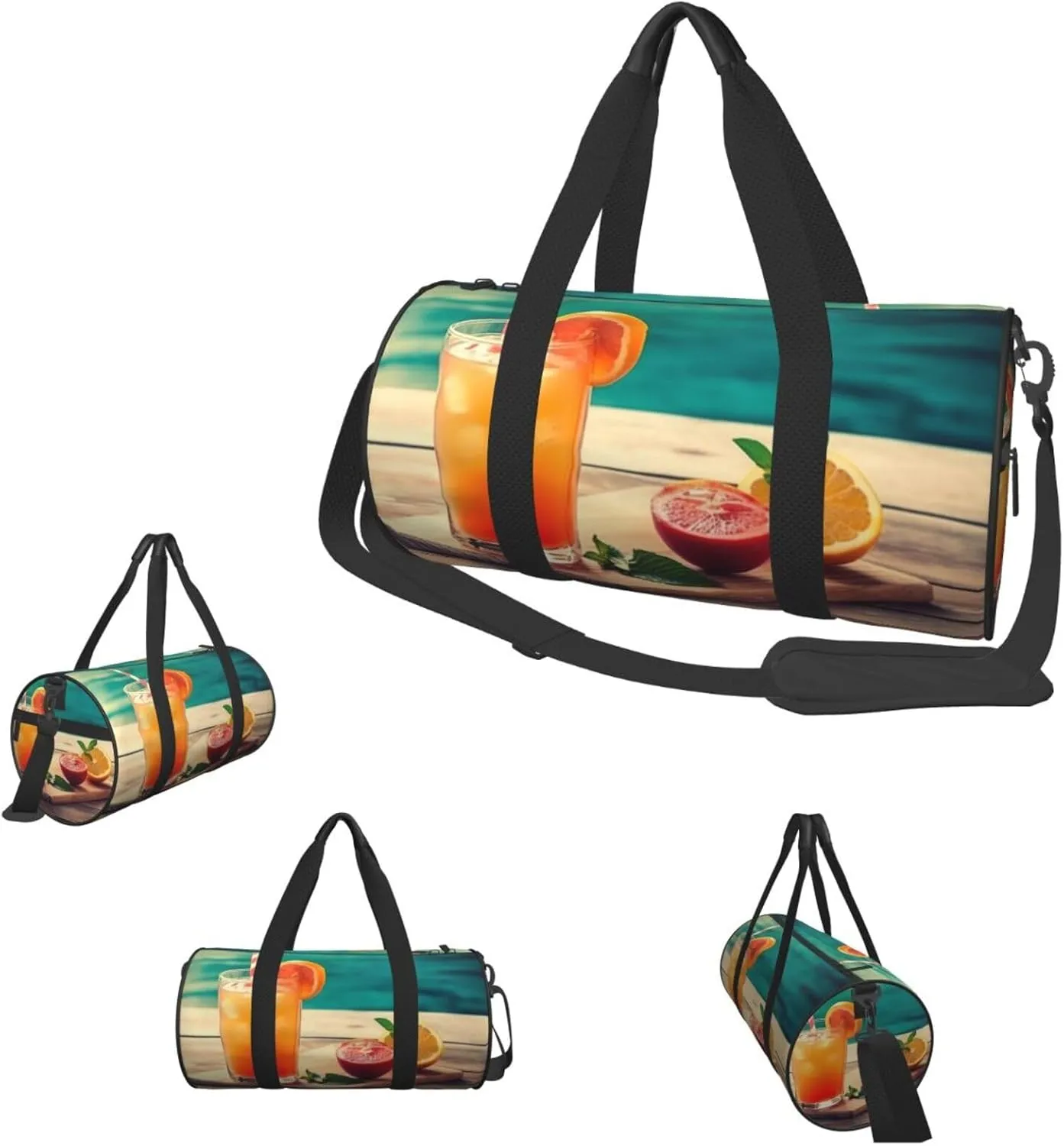 Travel Duffle Bag Weekender Bags For Men Women With Shoe Compartment Large Capacity Weekender Overnight Bag Juice On The Wooden Board Carry On Tote Bags Sport Gym Bag For Travel Yoga