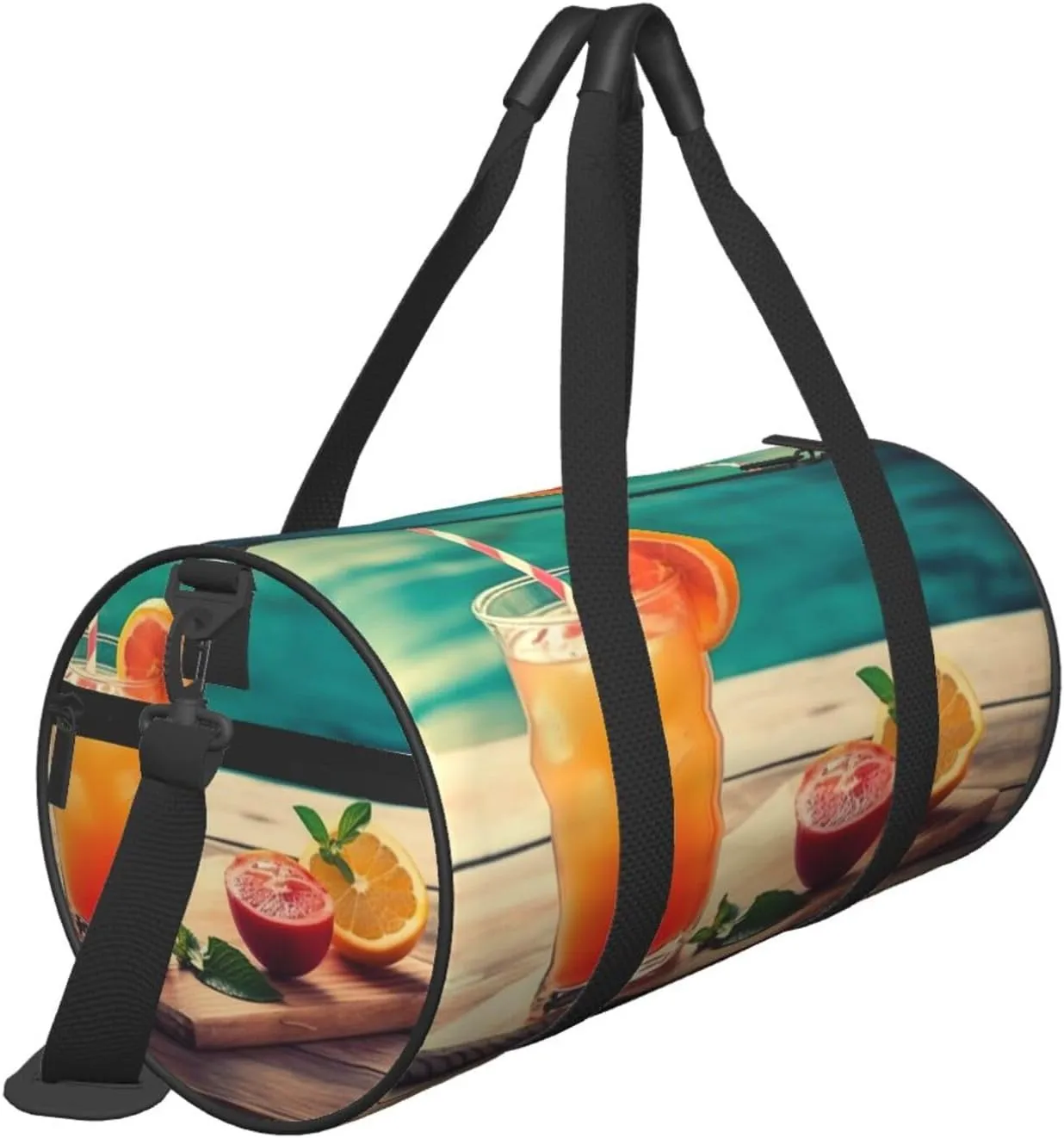 Travel Duffle Bag Weekender Bags For Men Women With Shoe Compartment Large Capacity Weekender Overnight Bag Juice On The Wooden Board Carry On Tote Bags Sport Gym Bag For Travel Yoga