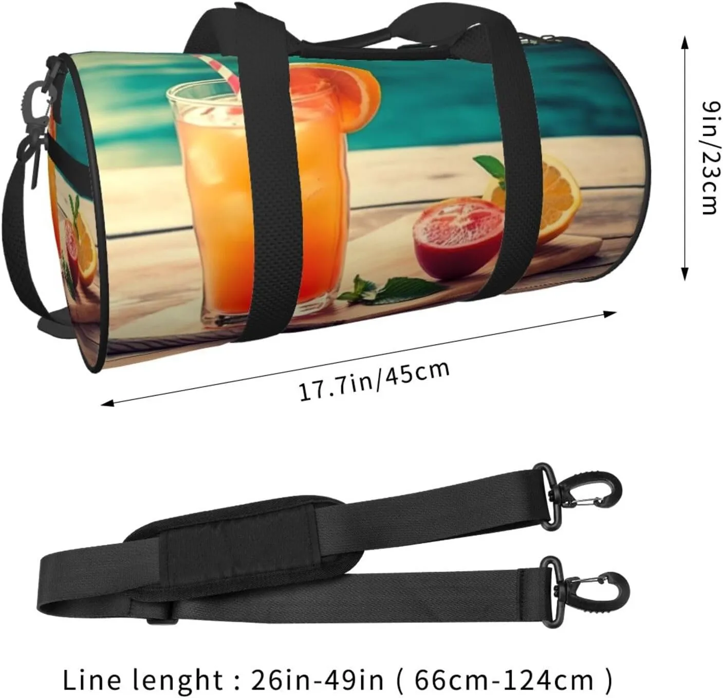 Travel Duffle Bag Weekender Bags For Men Women With Shoe Compartment Large Capacity Weekender Overnight Bag Juice On The Wooden Board Carry On Tote Bags Sport Gym Bag For Travel Yoga