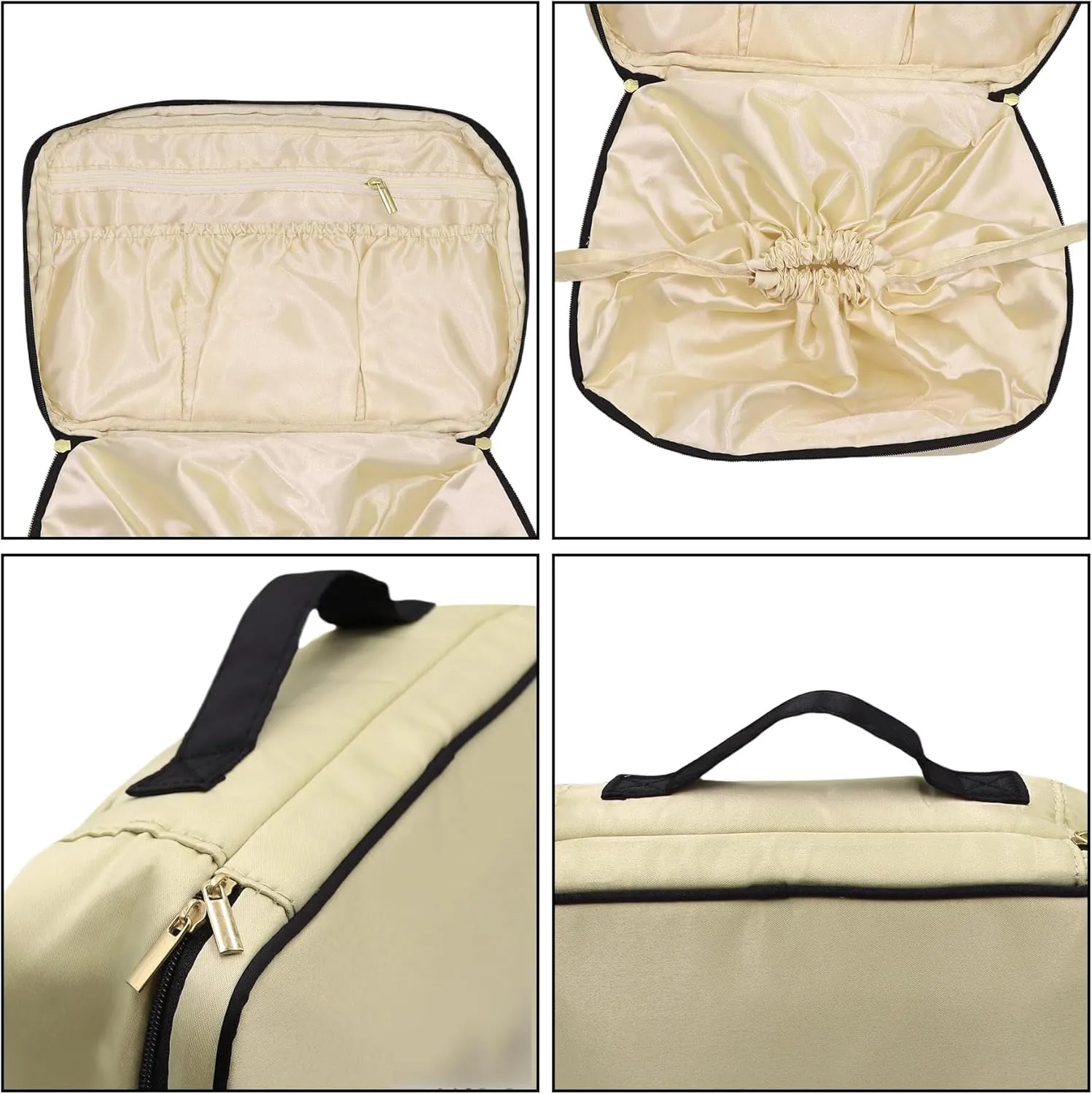 Travel Underwear Organizer Bag Satin Drawstring Bags Pack Cube Storage Pouch Lingerie Bra Socks Bag Toiletry Bag,Cream 7#