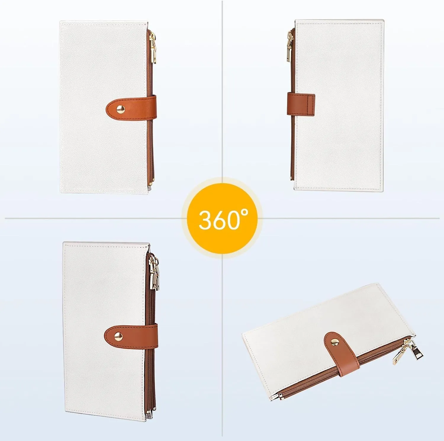 Travelambo Leather Wallets for Women Slim RFID Blocking Bifold Credit Card Holder Wallet