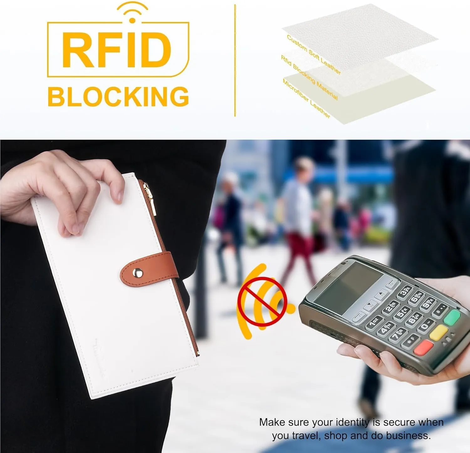 Travelambo Leather Wallets for Women Slim RFID Blocking Bifold Credit Card Holder Wallet