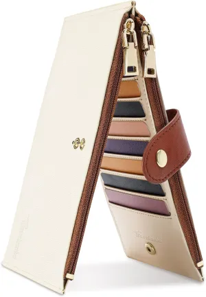 Travelambo Leather Wallets for Women Slim RFID Blocking Bifold Credit Card Holder Wallet