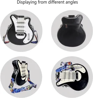 Trendy Guitar Shaped Medium Vegan Leather Crossbody Bag Purse