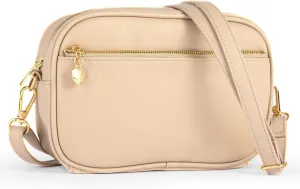 Triple Zip Small Crossbody Bag for women Pu Leather Purses Small Shoulder Handbag