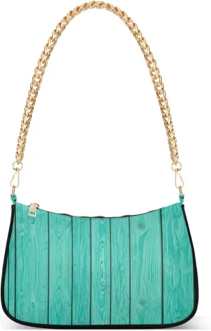 Turquoise Wooden Planks Womens Purse, Small Handbags for Women Trendy