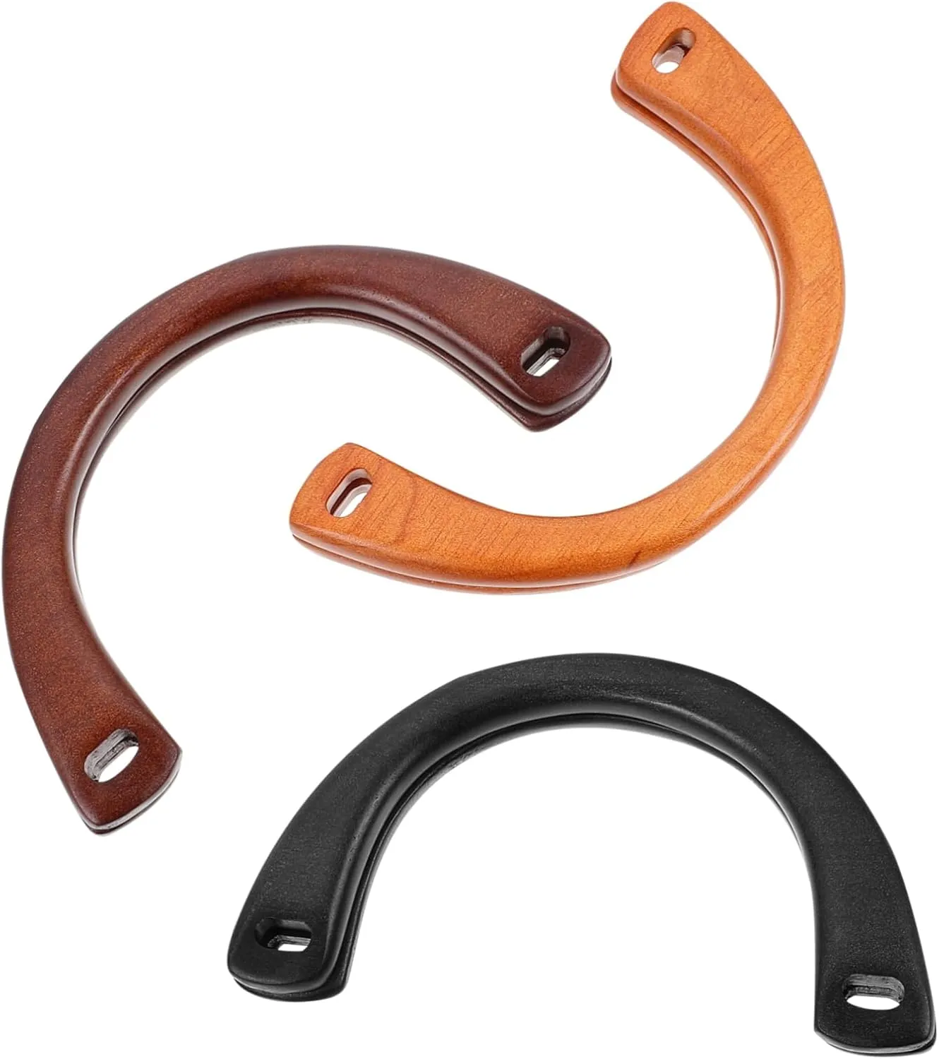 ULDIGI DIY Handbag Handles Set 6 Pack of Wooden Handles U-Shape for Bag Replacement Versatile for DIY Luggage Projects Random