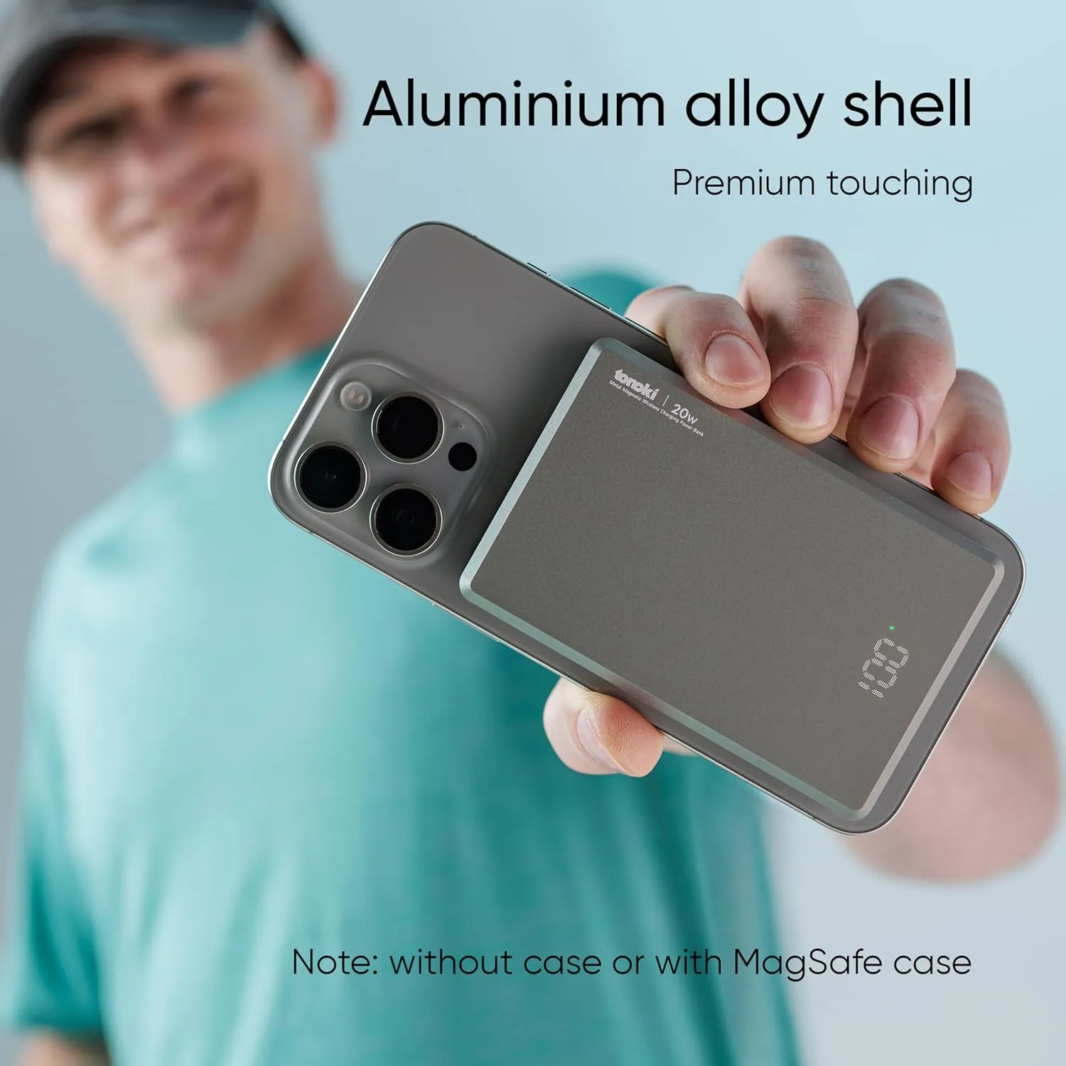 Ultra-Slim Magnetic Power Bank, Aluminum Wireless Portable Charger, Fast Charging USB-C Battery Pack for iPhone 15/14/13/12 & MagSafe, Android Wireless Charging Devices (Gray, 5000)