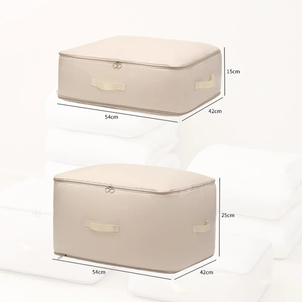 Ultra Space Saving Self Compression Organizer, 2025 New Space Saver Quilt Compression Storage Bag, Portable Space Saver Storage Packing Bags for Comforters, Blankets, Bedding (Beige, L - 54*42*30 cm)