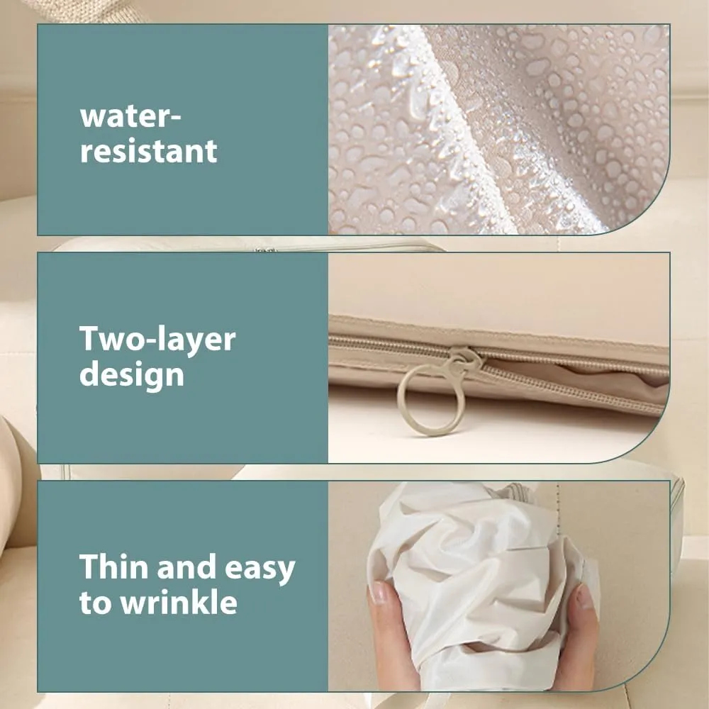 Ultra Space Saving Self Compression Organizer, 2025 New Space Saver Quilt Compression Storage Bag, Portable Space Saver Storage Packing Bags for Comforters, Blankets, Bedding (Beige, L - 54*42*30 cm)
