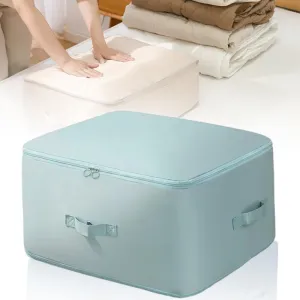 Ultra Space Saving Self Compression Organizer, Space Saver Quilt Compression Storage Bag, Thickened Comforter Storage Bag Packaging Cube for Bedding Storage Moving (Blue, X-Large(54x42x50cm))