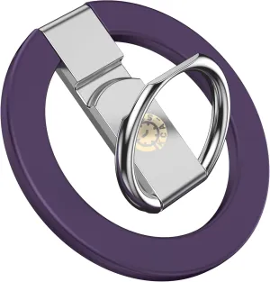 Ultra Thin Magnetic Iron Ring Phone Holder 360 Rotatable Finger Loop Grip, Easy Attach Detach, Adjustable Kickstand, Universally Compatible with iPhone Mini, Pro, Max Models, Sleek Durable, Purple