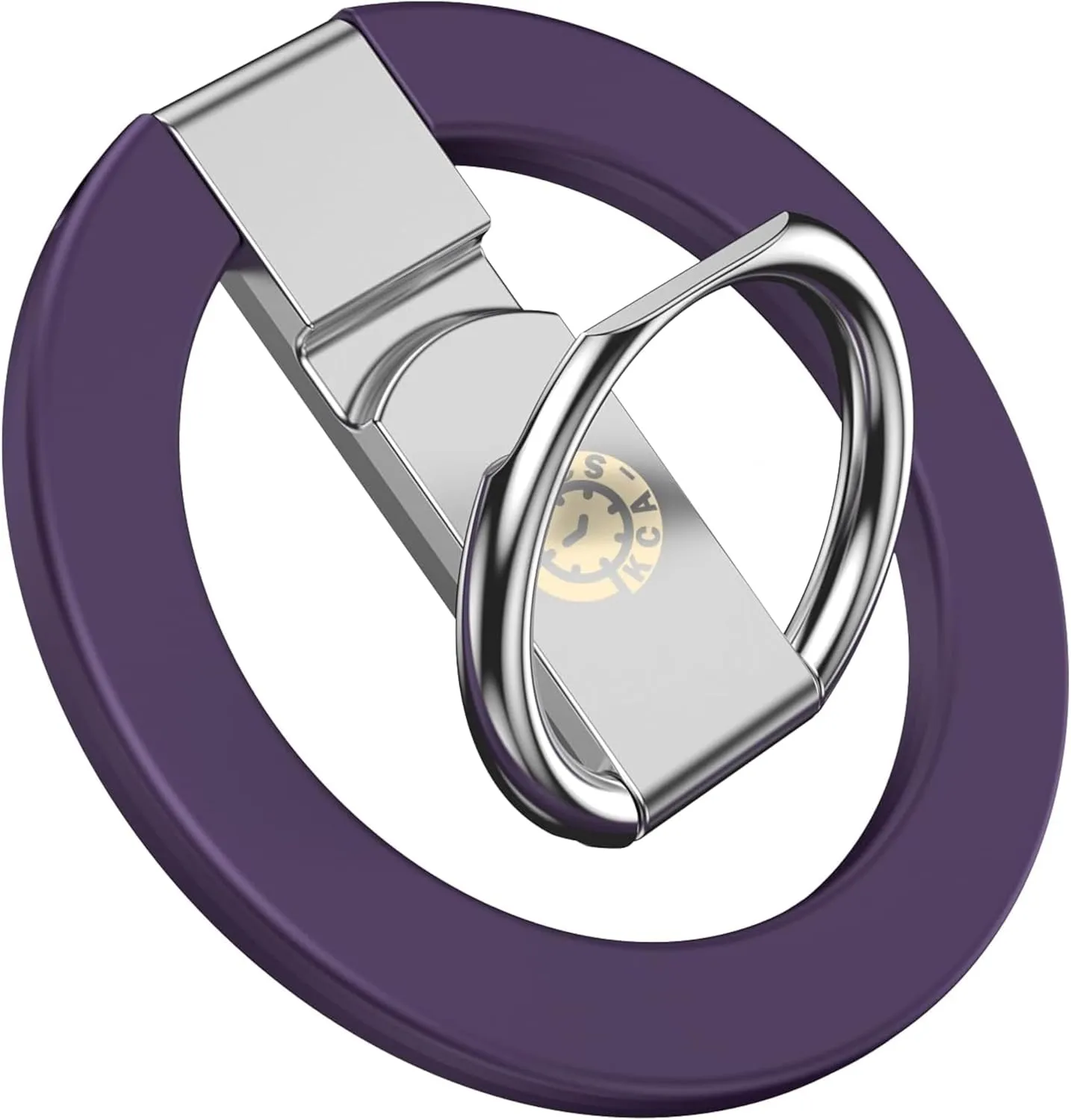 Ultra Thin Magnetic Iron Ring Phone Holder 360 Rotatable Finger Loop Grip, Easy Attach Detach, Adjustable Kickstand, Universally Compatible with iPhone Mini, Pro, Max Models, Sleek Durable, Purple