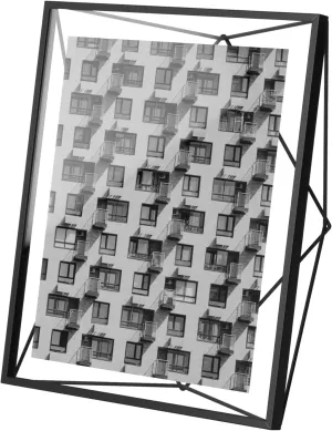 Umbra Prisma Picture Frame, 8x10 Metal Photo Display for Desk or Wall, 8" x 10", Black
