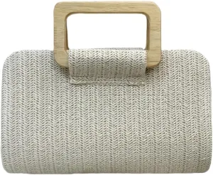 UMREN Straw Dumpling Clutch Purse for Women Woven Straw Clutch Evening Handbag Summer Vacation Beach Crossbody Bag